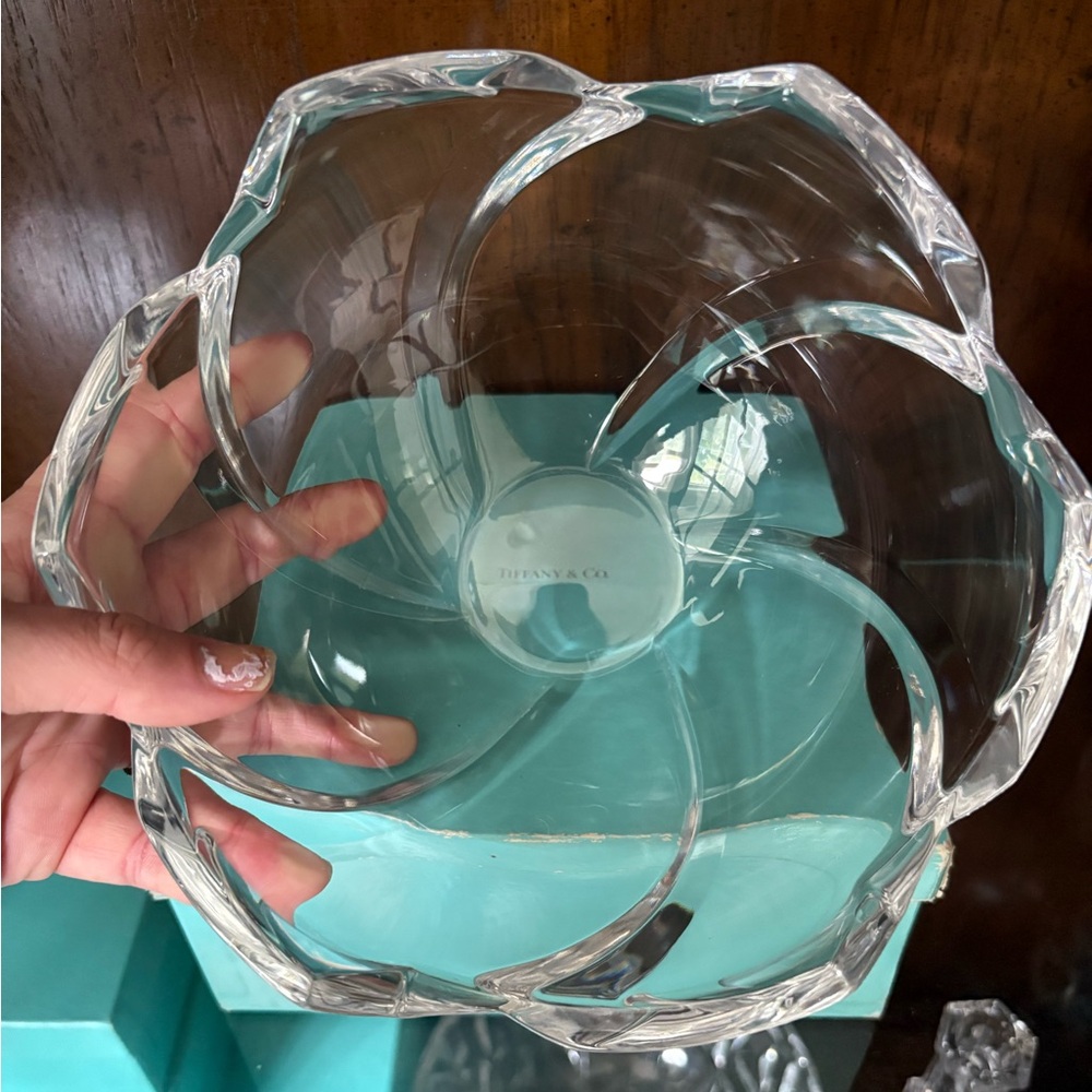 Tiffany & Co. Josef Reidel JR Clear Crystal Decorative Serving Bowl